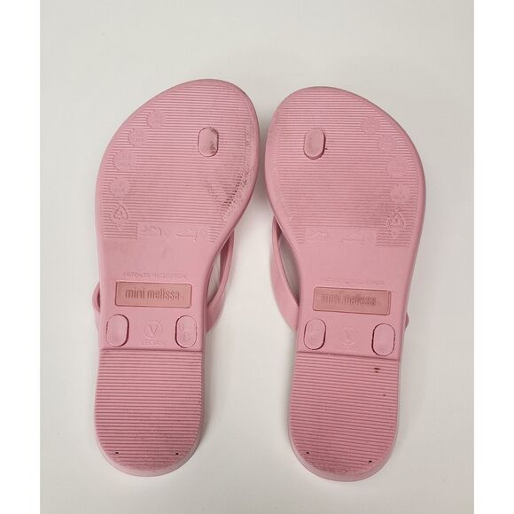 Mini Melissa Girls HARMONIC SWEET V AD Pink Thong Sandals Size 1/Eur 32 - Picture 6 of 8